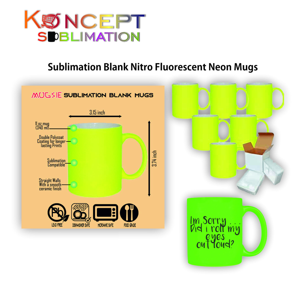 Sublimation Blank Neon Mugs