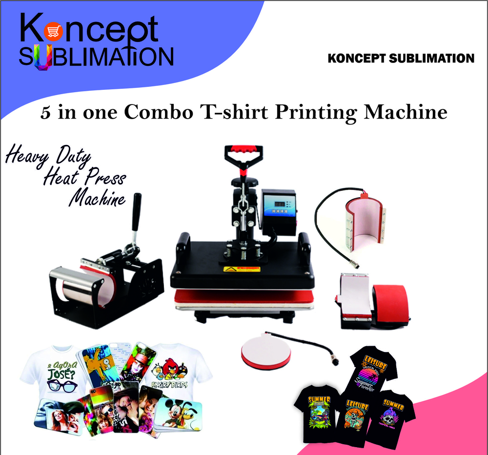 5 In 1 Combo T-Shirt Heat Press Machine