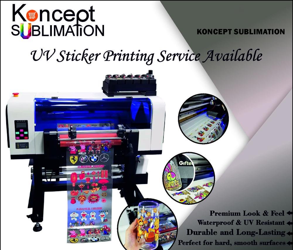 UV Transfer Stricker Printing Service By KONCEPT IMAGING INDIA