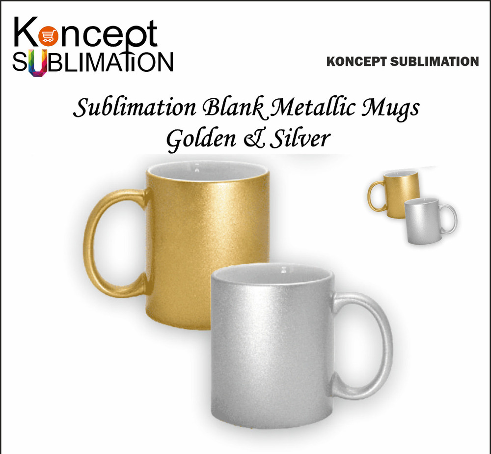Golden And Silver Sublimation Blank Metallic Mugs