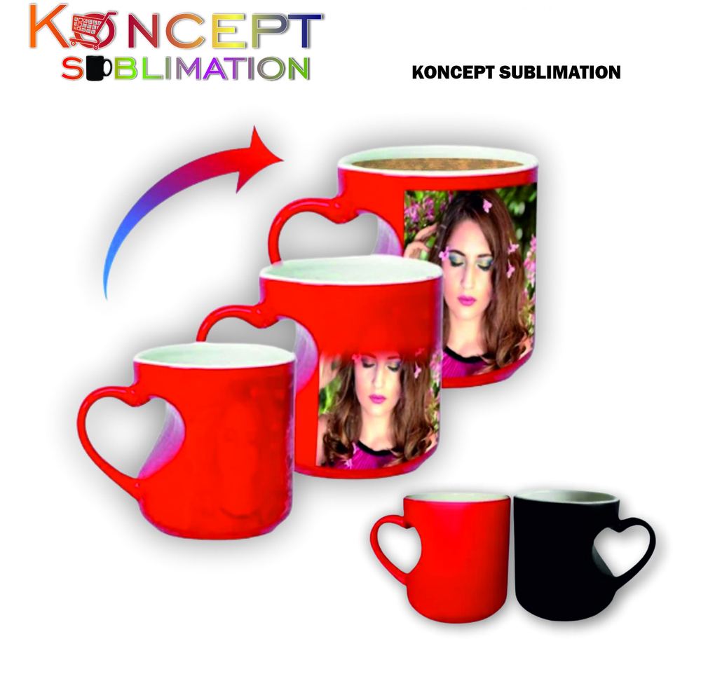 Sublimation Heart Cut Magic Mugs