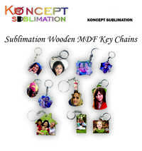 Sublimation Wooden Mdf Key Chains - Wooden Mdf, 2-3 Inch, Multicolor | Sublimation Printed, Glossy/matte Finish, Stainless Steel Ring