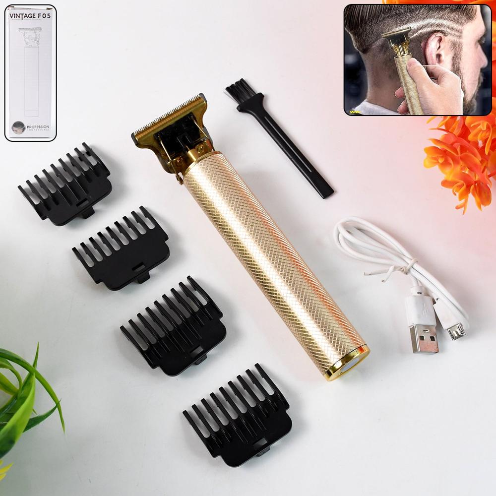 Mens Hair Trimmer & Beard Clipper With 4 Adjustable Blades & Cleaning Brush - Color: Mix