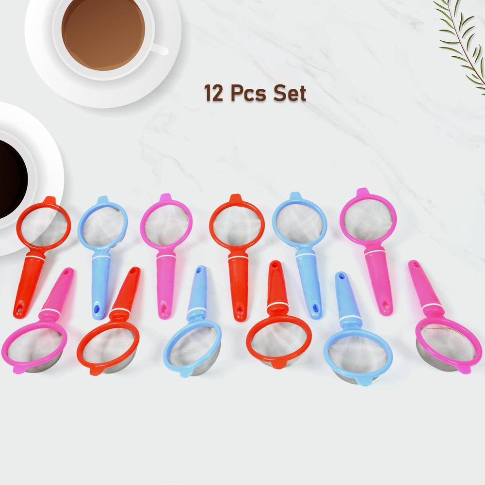 Plastic Multipurpose Tea And Coffee Strainer (pack Of 12 Pcs) - Color: Mix
