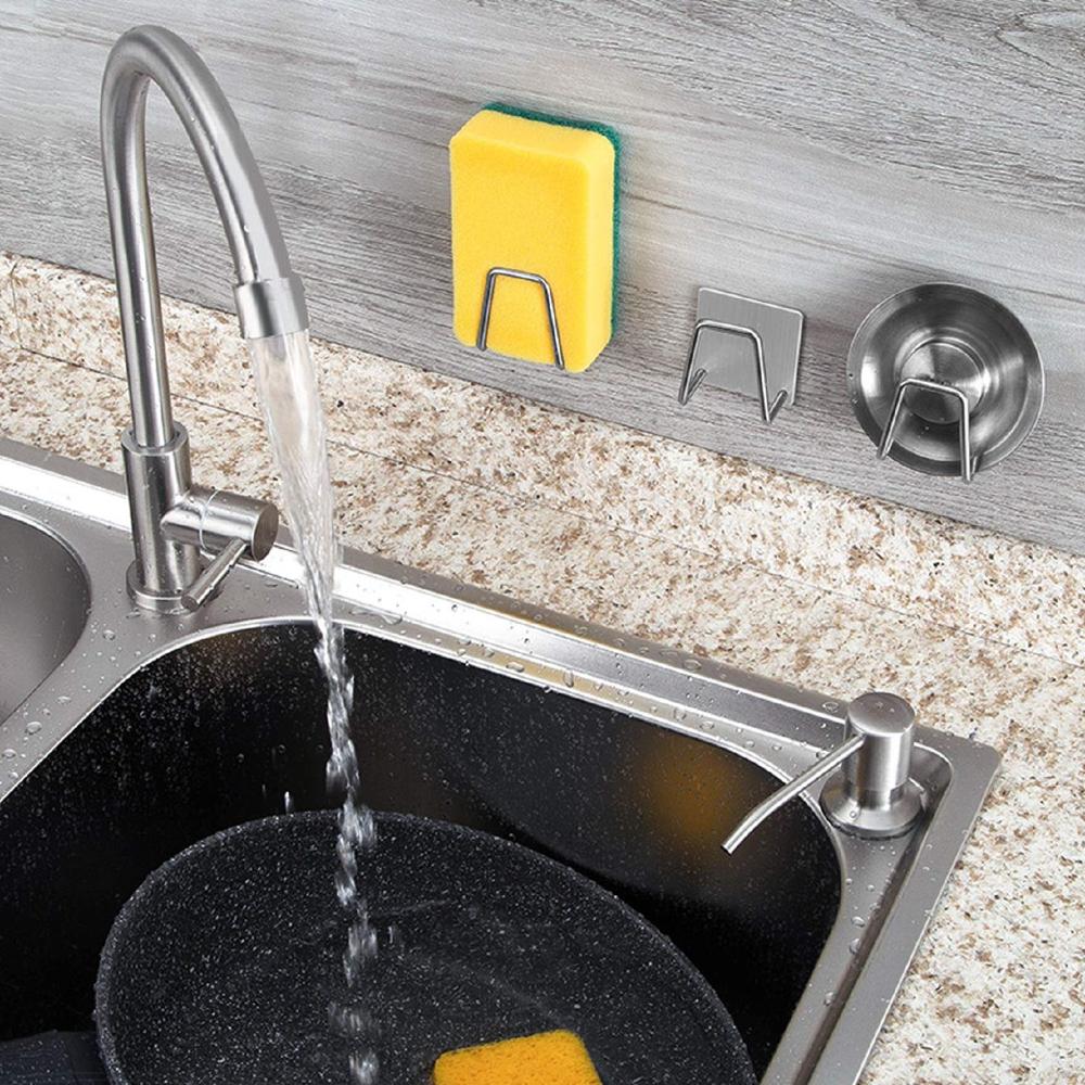 Adhesive Sink Sponge Holder Smart Kitchen Organizer
