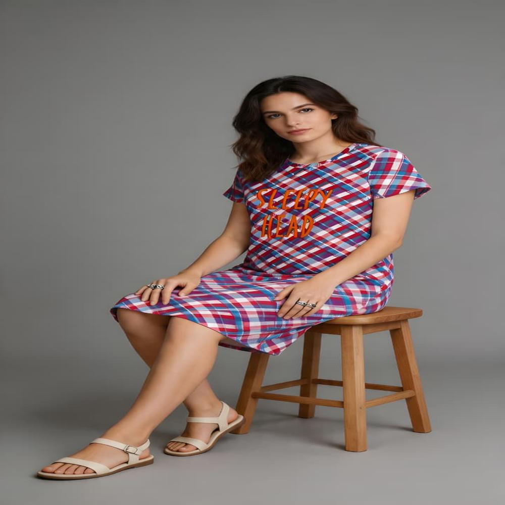 100% cotton short nighty brand Evolove 