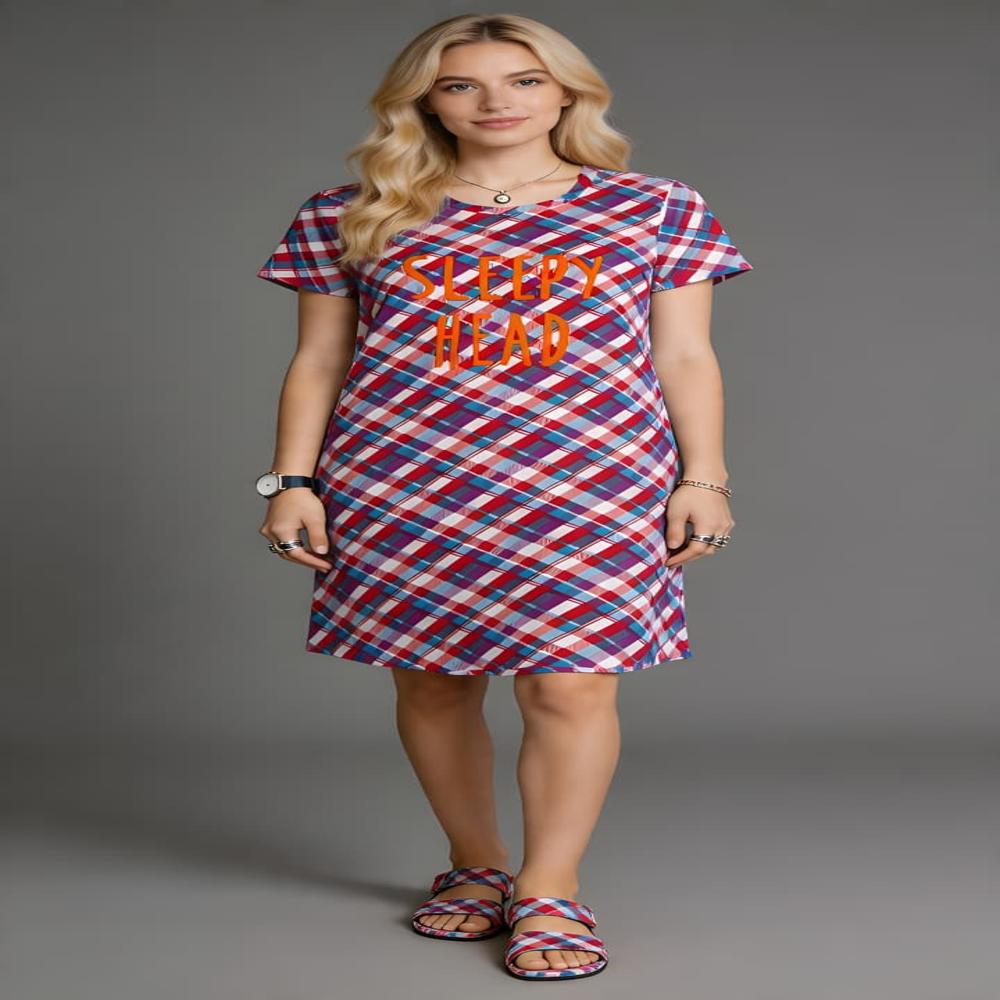 100% cotton short nighty brand Evolove 
