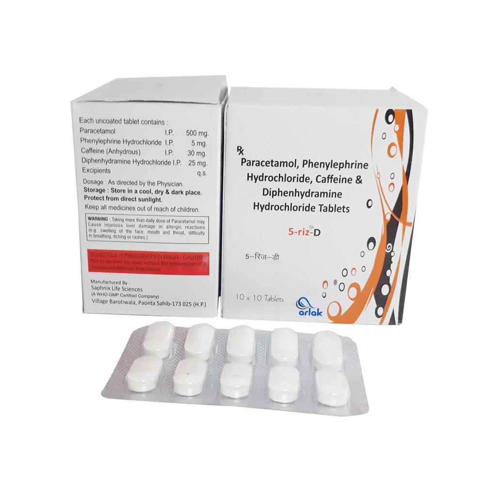 Caffeine  Diphenhydramine  Paracetamol  Phenylephrine 