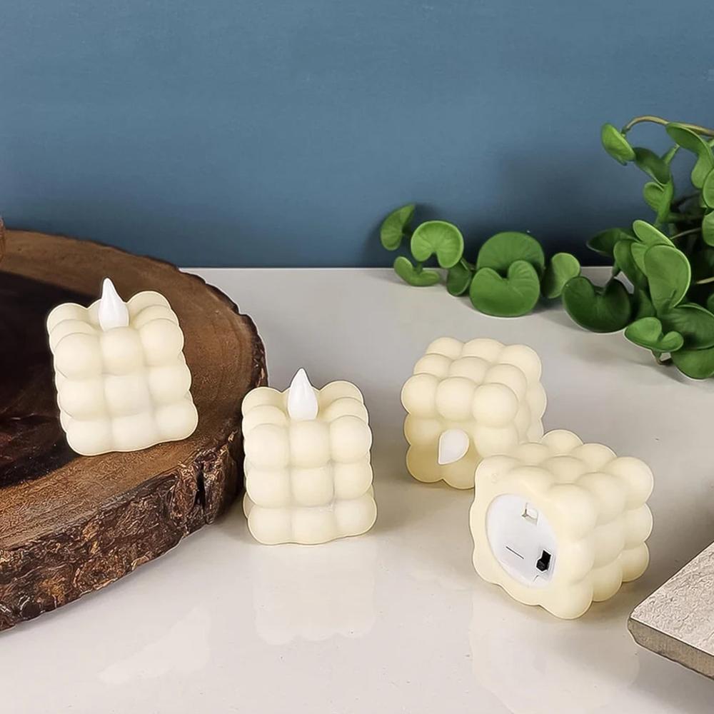 Decorative LED Bubble Candles (4 Pc / Set)