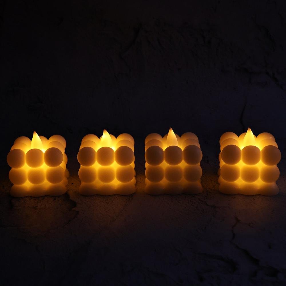 Decorative LED Bubble Candles (4 Pc / Set)