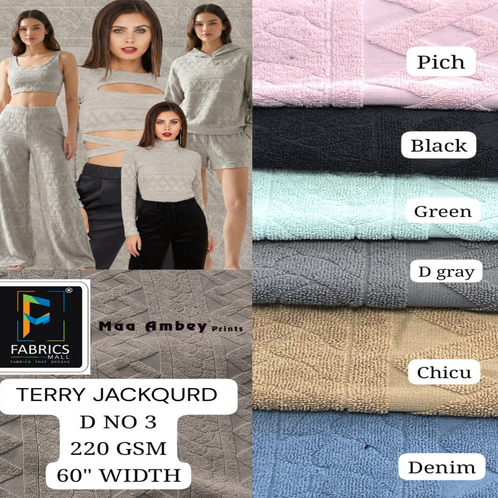 Terry Jackquard Fabric - Color: Multi Colours