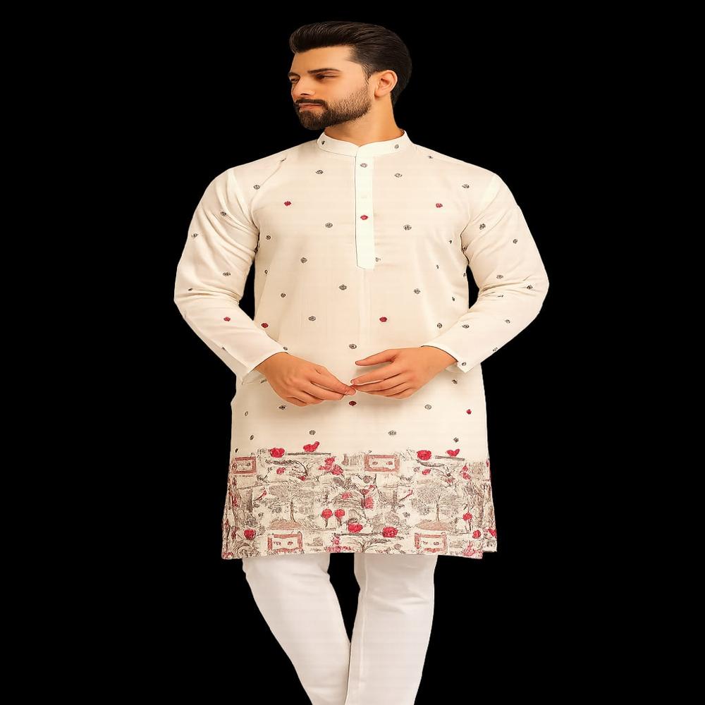 malai satin 58 panna embrodery work kurta fabrics