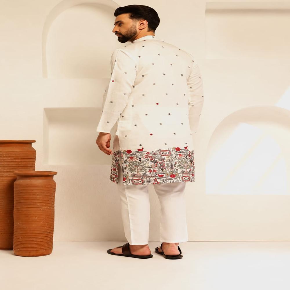 malai satin 58 panna embrodery work kurta fabrics