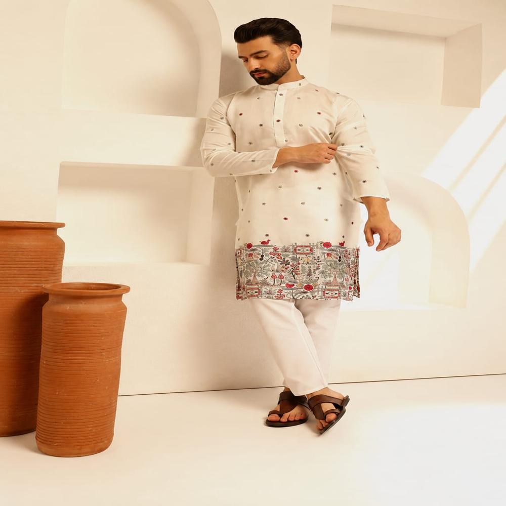 malai satin 58 panna embrodery work kurta fabrics