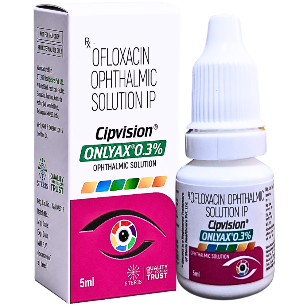 Ofloxacin Ophthalmic Solution Ip - Brand Name: Cipvision Onlyax 0.3%