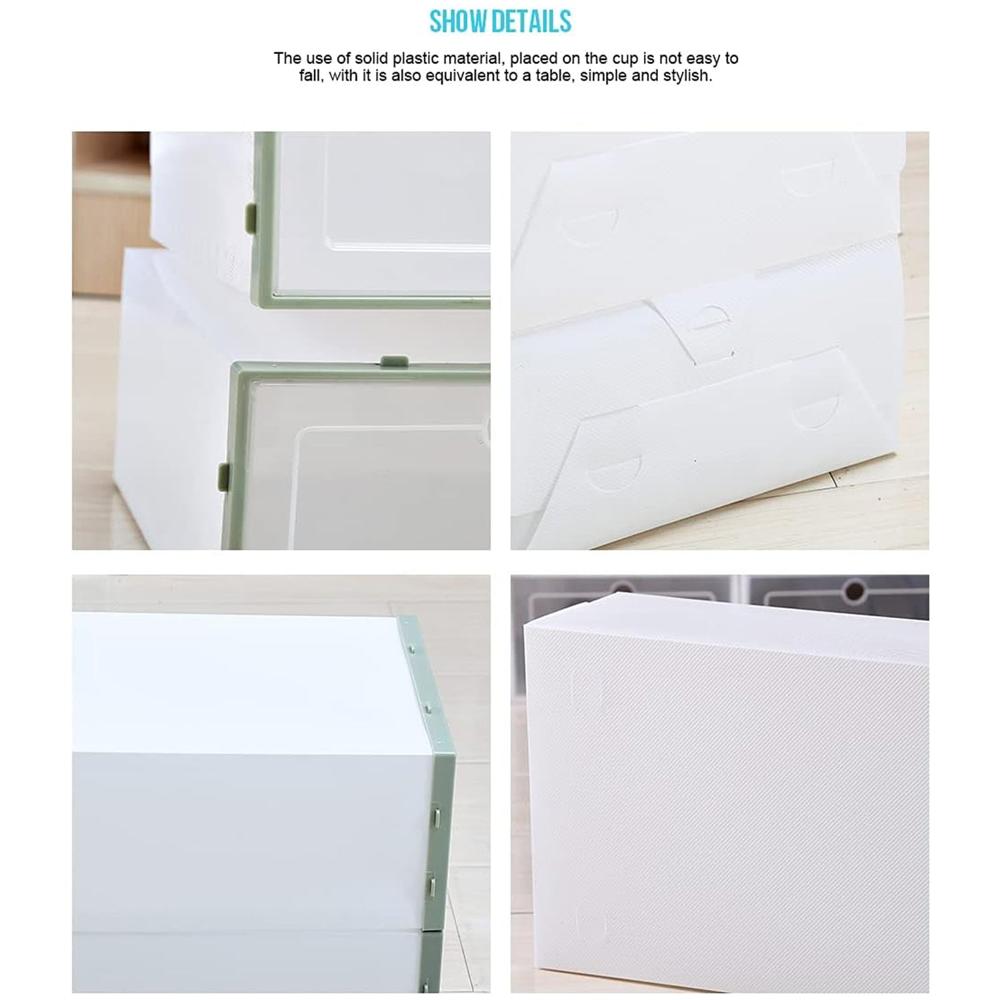 3 Layer Transparent Shoes Storage Box Plastic Stackable Shoe (1 Set / 3 Layer) - Color: Mix