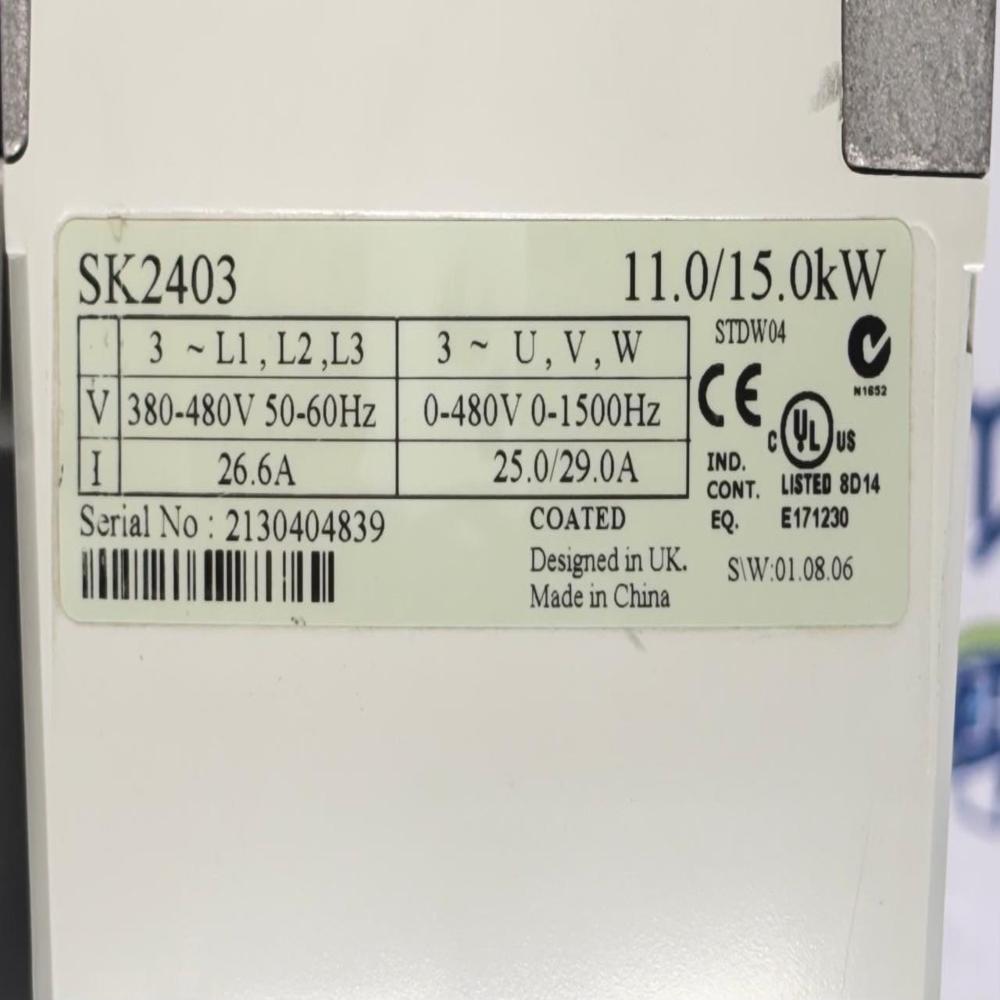 EMERSON CONTROL TECHNIQUES SK2403 15.0KW/11.0KW AC DRIVES