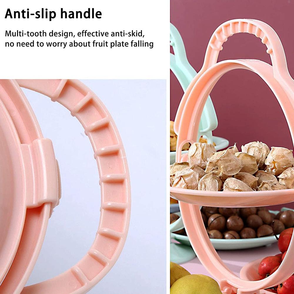 3-layer Foldable Multi-purpose Snack, Fruit & Dessert Serving Stand (1 Pc) - Color: Mix