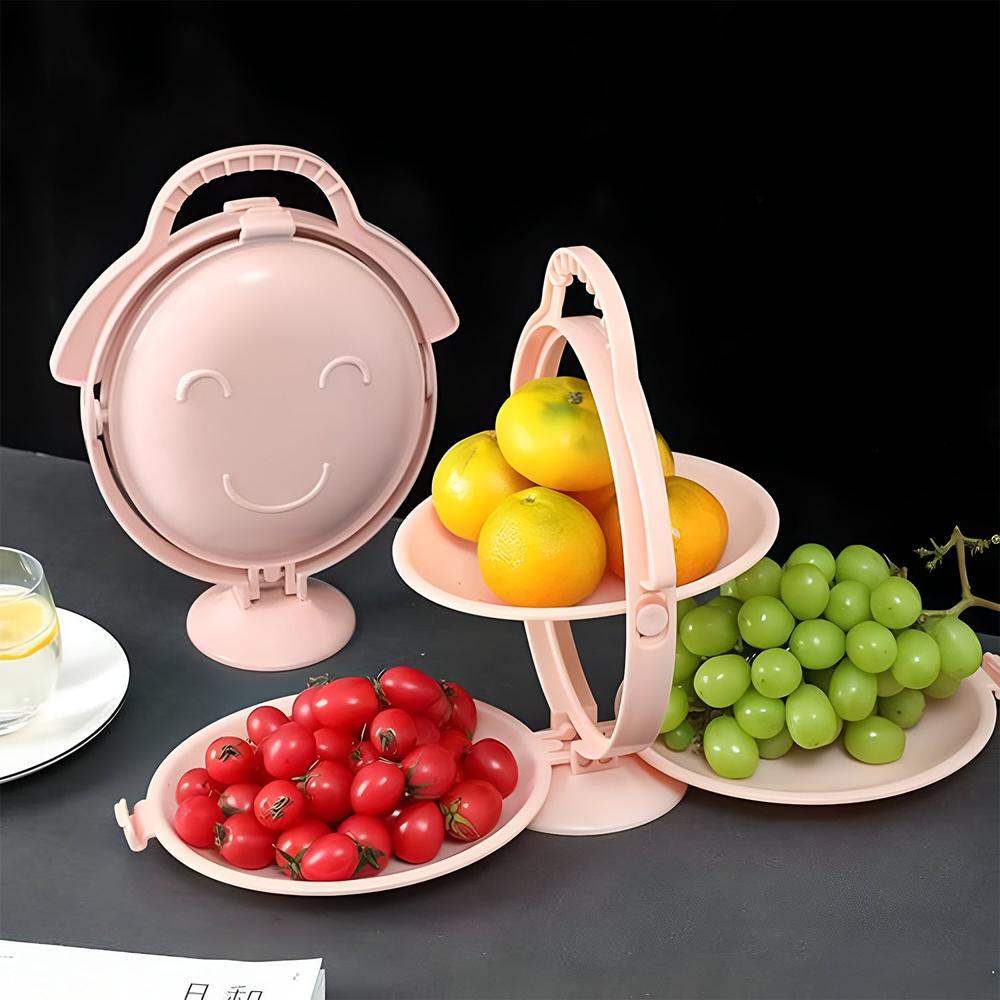 3-Layer Foldable Multi-Purpose Snack, Fruit & Dessert Serving Stand (1 Pc)