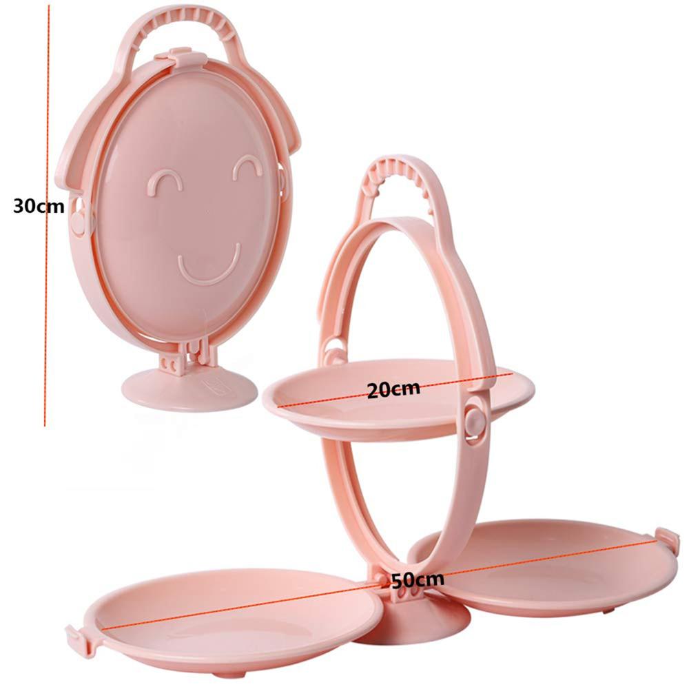 3-layer Foldable Multi-purpose Snack, Fruit & Dessert Serving Stand (1 Pc) - Color: Mix