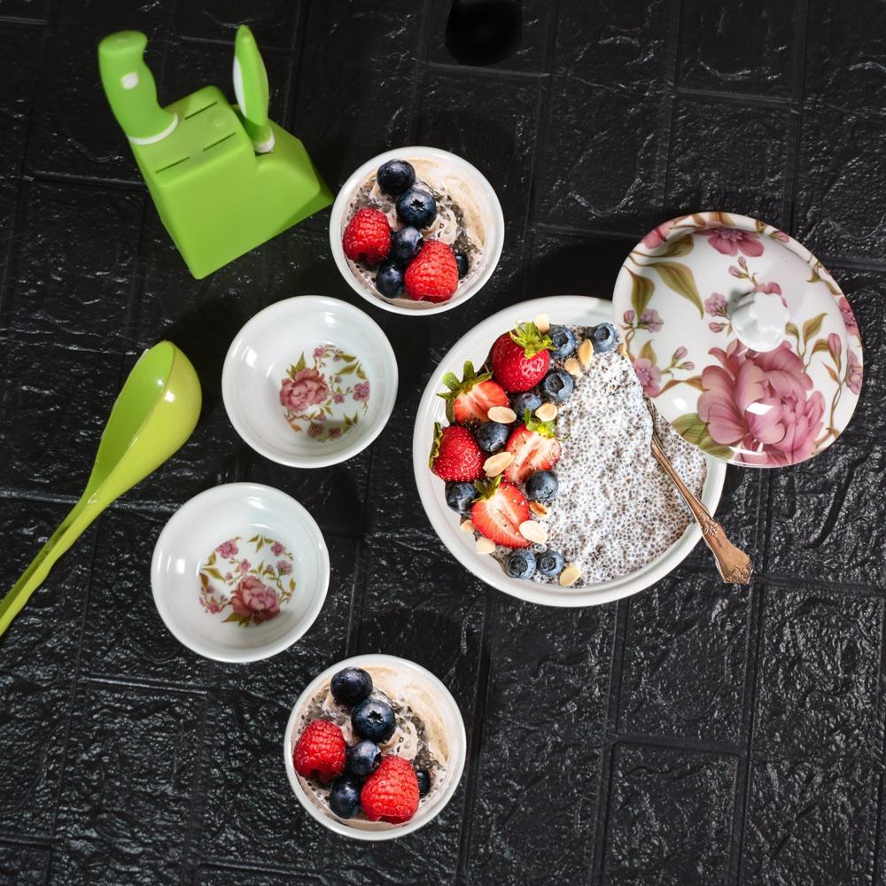 5 Pc Pudding Set Used As A Cutlery Set For Serving Food Purposes And Sweet Dishes - Color: Mix