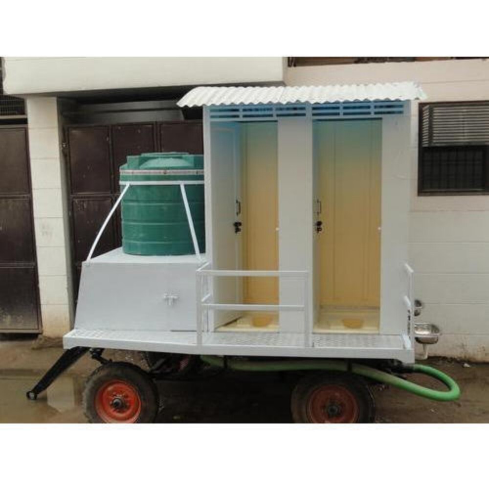 Mobile Toilets - Metal And Plastic, Compact Size, Manual Transmission | Portable Sanitation Solution With Water Storage Tank