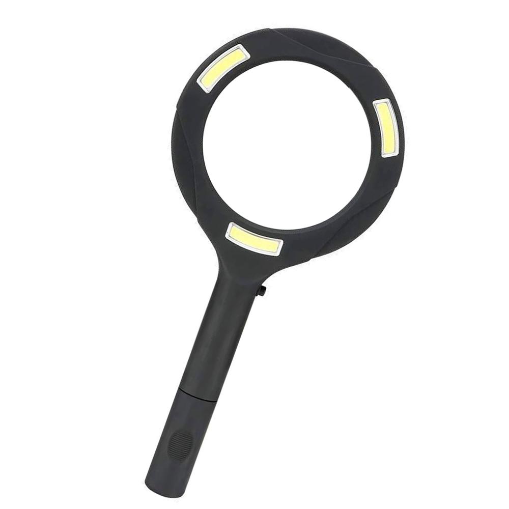 Magnifying Glass With 3 Led Light 3X Power And Rubberized Handle - Color: Mix