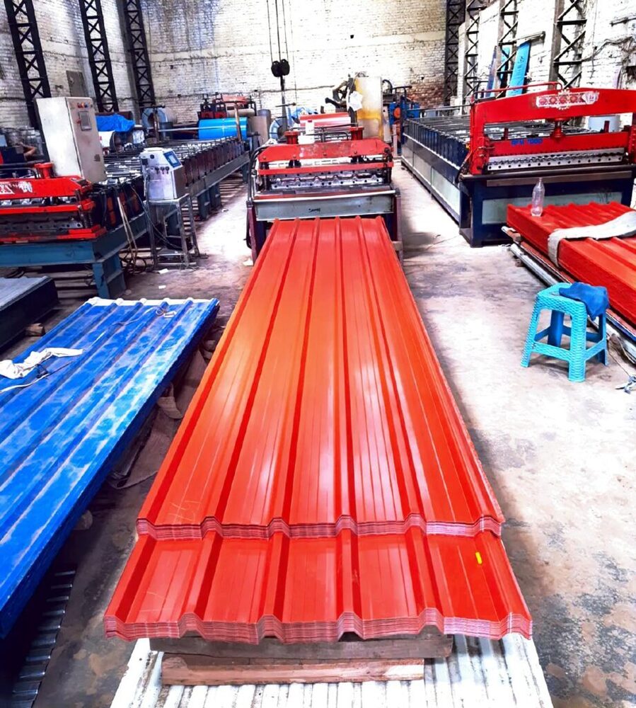 Colour Coated Roofing Sheet - Galvanized Iron, 12x4 Feet, Multicolor, 0.45 Mm Thickness | Durable, Versatile For Residential & Commercial Use