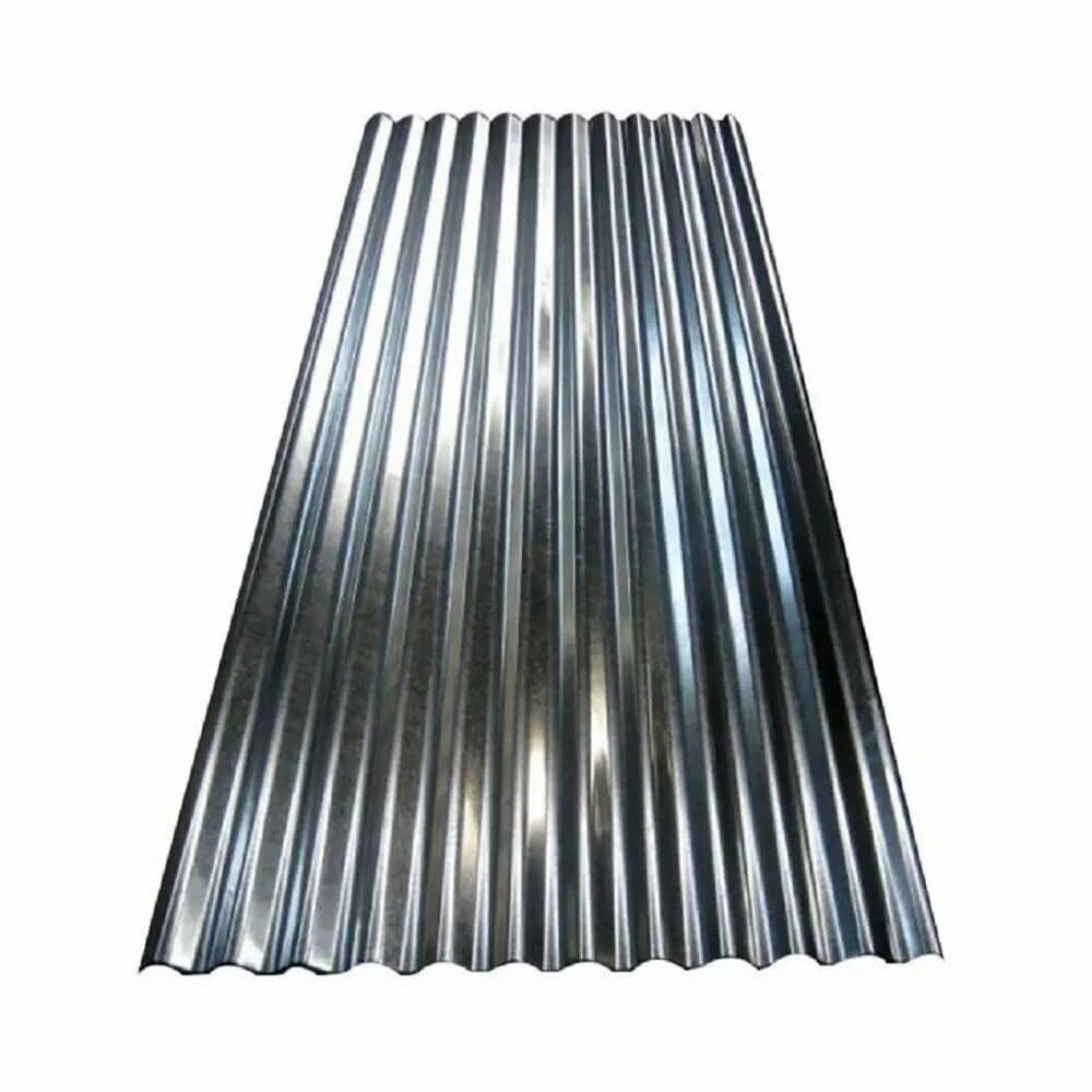 Galvanized Corrugated Roofing Sheet - Galvanized Iron, 10x3.5 Feet, Silver Finish | Polished Surface, Rainwater Drainage, Versatile Use