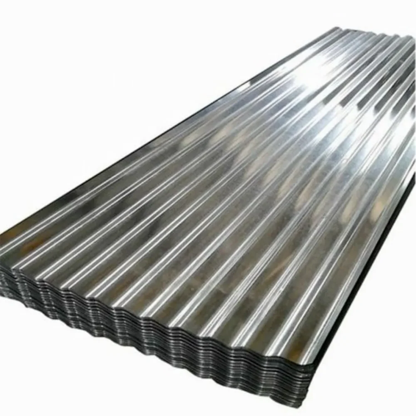 Galvanized Corrugated Roofing Sheet - Galvanized Iron, 10x3.5 Feet, Silver Finish | Polished Surface, Rainwater Drainage, Versatile Use