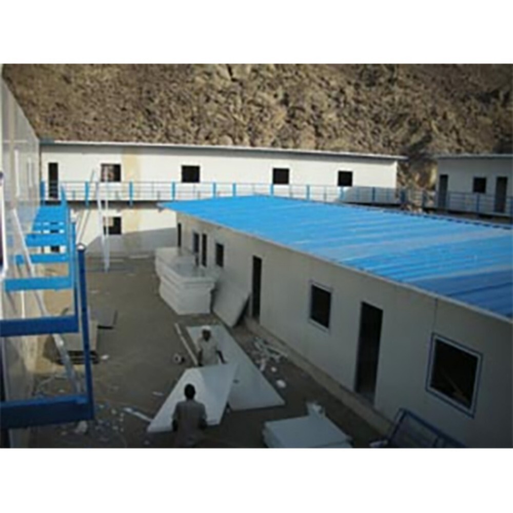 Prefab Staff Dining Hall - Steel Structure, 12x15 Meters | White And Blue, Ms Floor Material, Ideal For House Use