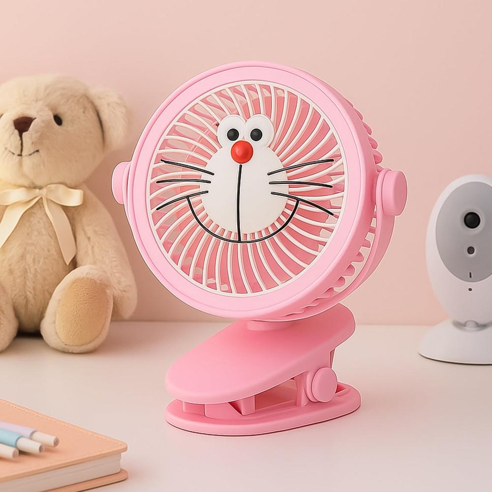 USB Portable Mini Desk Fan with Light  Personal Table Fan (1 Pc)