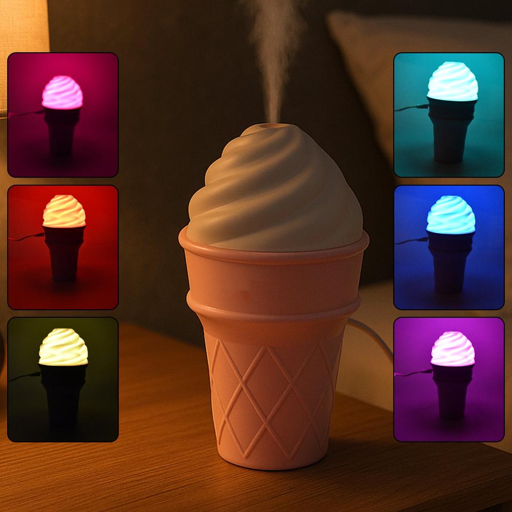 Ice Cream Cone Shape Air Freshener Humidifier (1Pc / Pink)