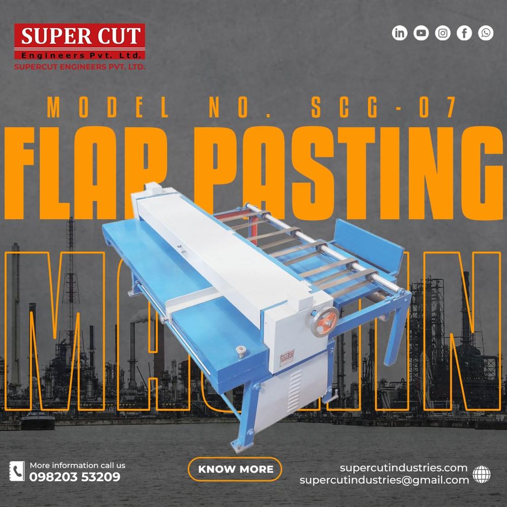 Flap Pasting Machine - 750 Kg, Automatic Operation | Electric Power Source, Industrial Usage, Painted Finish, Warranty Included