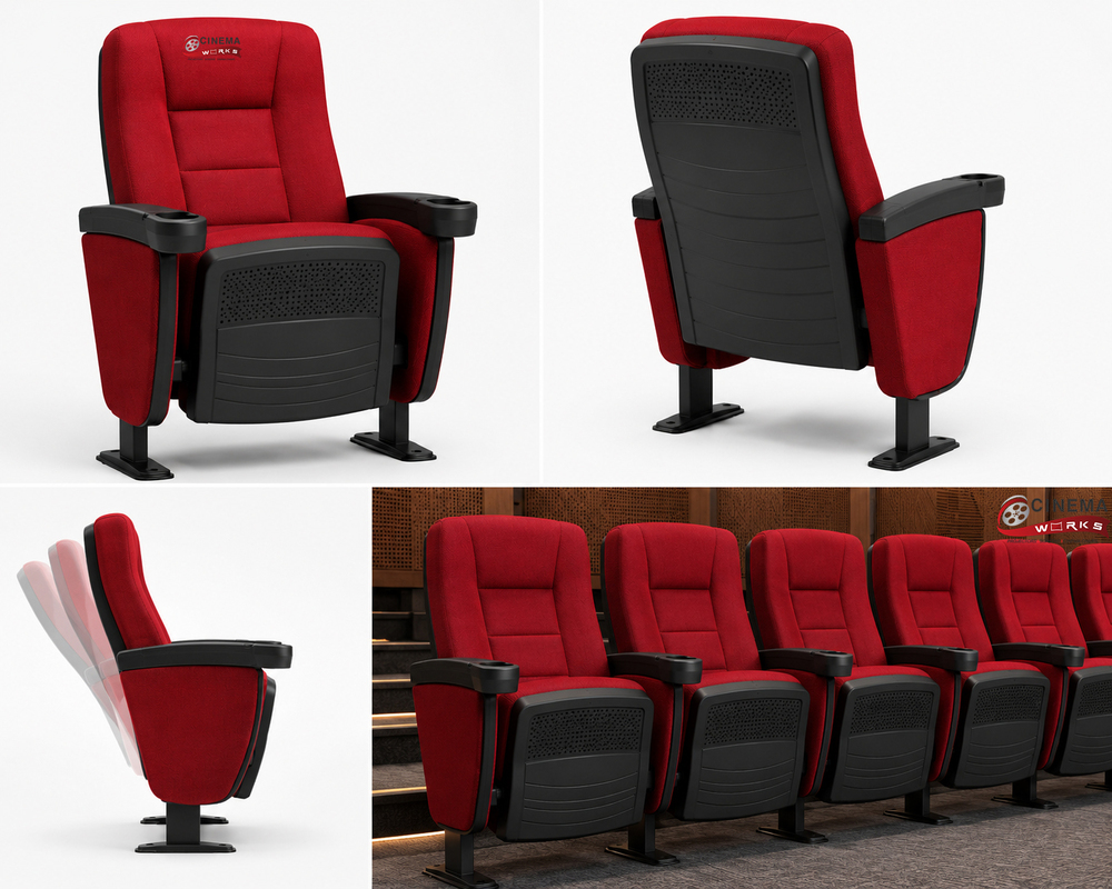Push Back Auditorium Chair With Armrest