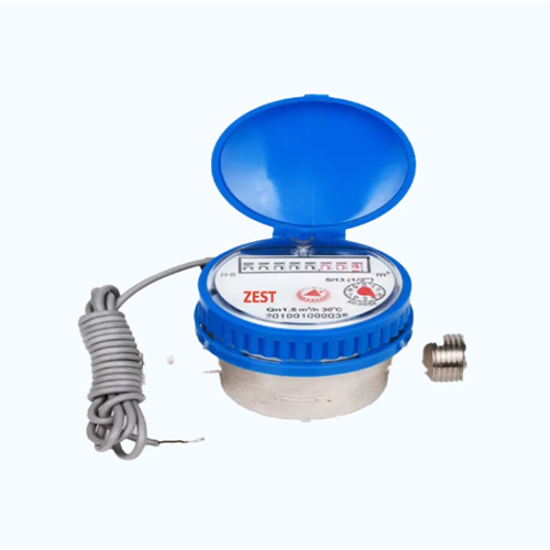 Water Meter Pulse Output - Brass Body, 15/20/25mm, Blue, IP68, Threaded BSP/NPT, Reed Switch Pulse Output