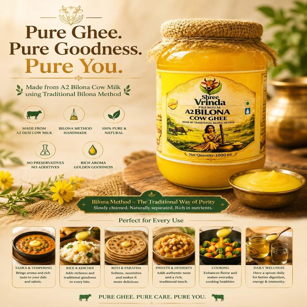 1000 ML A2 Bilona Cow Ghee
