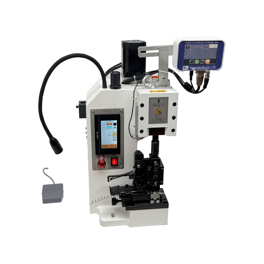 Servo Terminal Machine With Cfm Crimping Force Monitor, High Precision Automatic Wire Processing Equipment - Color: White Grey