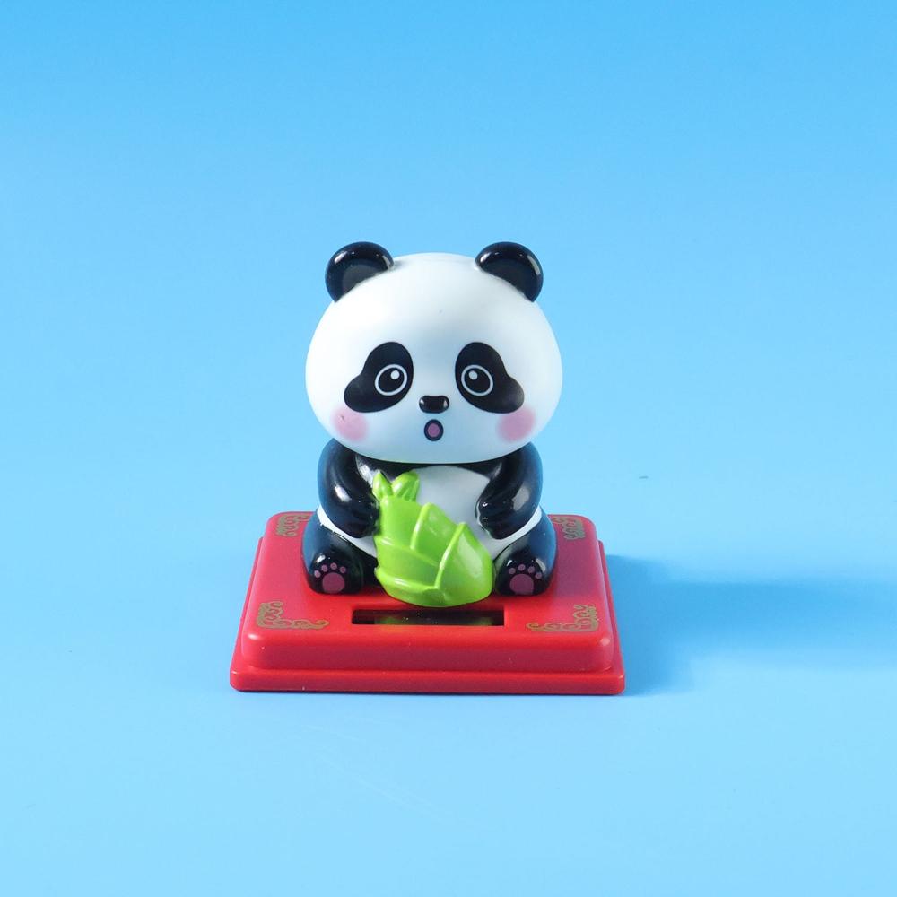 Solar Powered Moving Head Panda Showpiece (1 Pc) - Color: Mix