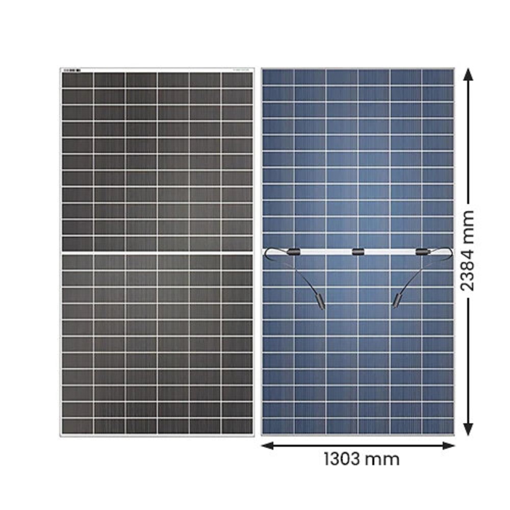 Loom 730W Solar SHARK Series HJT Dual-Glass Module High-Efficiency N-Type Bifacial Half-Cell Panel