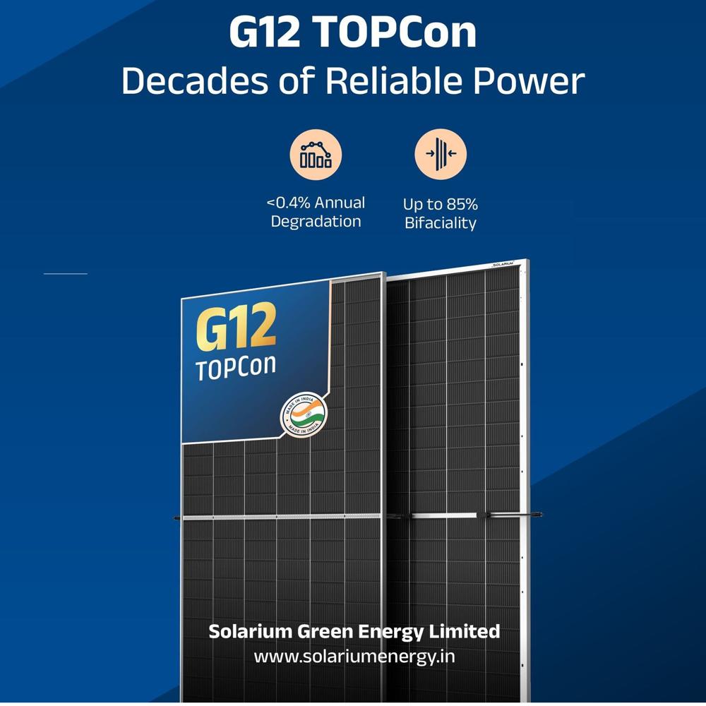 Solarium 725W Solar G12 Series  High-Efficiency 23.71% N-Type For Bifacial Half Cell Solar Module