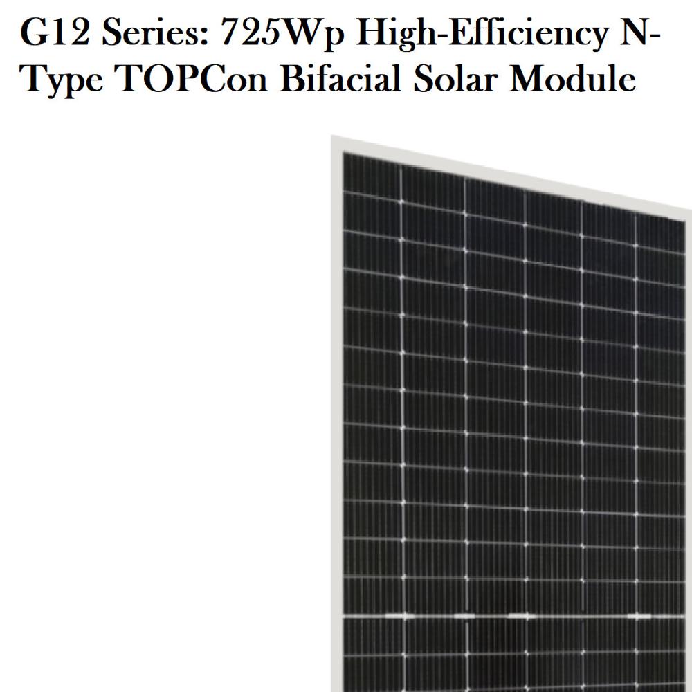 Solarium 725W Solar G12 Series  High-Efficiency 23.71% N-Type For Bifacial Half Cell Solar Module