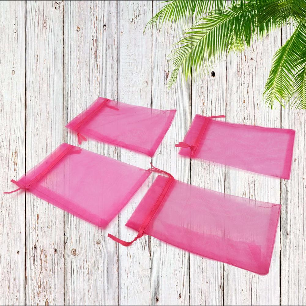 Organza Drawstring Gift Bags  Small Mesh Pouches For Weddings (50 Pcs) - Color: Mix