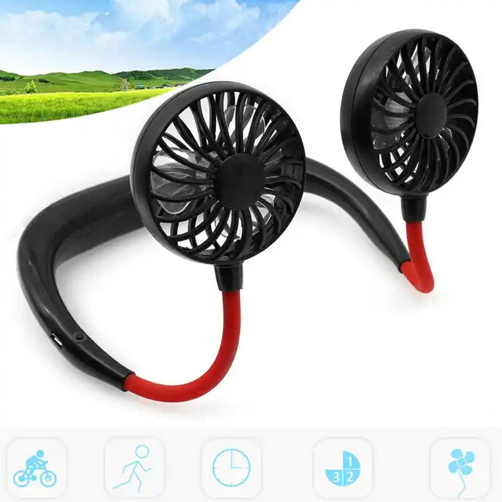 Portable USB Rechargeable Neck Fan  Hands-Free Cooling Fan