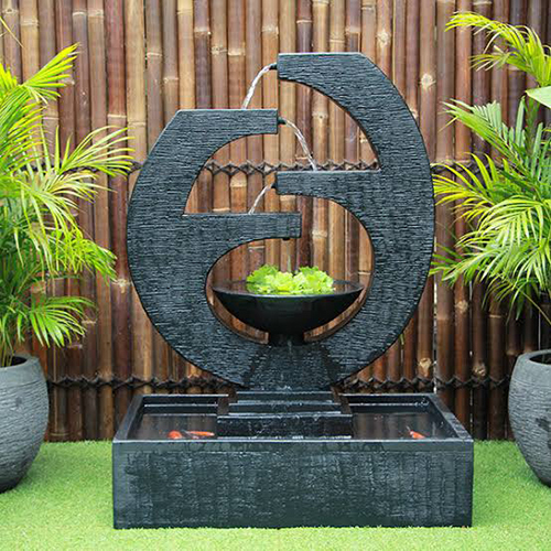 Black And Sand Stone Decor Fountain