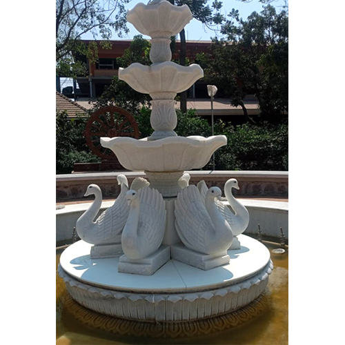 Makrana White Stone Outdoor Fountain And Garden Fountain