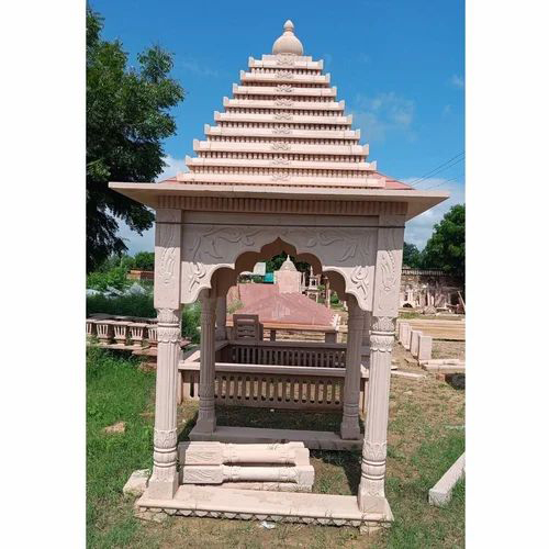 Pink And Red Stone Marble Temple And Chhatri