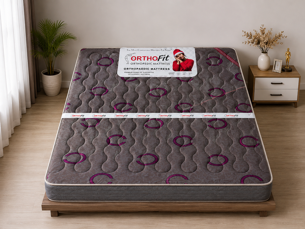 Premium 40 Density Hr Foam Mattress - Color: White & Grey