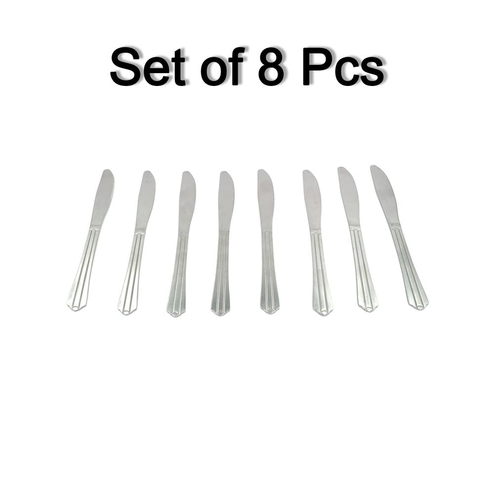 8 Pieces Dinner Knife Cutlery Set Used For Salad Sandwich And Portable - Color: Mix