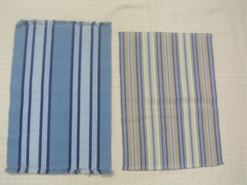 Table Mats - Cotton, 12x18 Inches, Blue Striped | Durable, Washable, Stylish, Heat-Resistant, Water-Resistant, Easy-to-Clean, Stain-Resistant